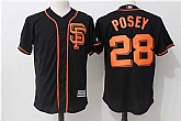 San Francisco Giants #28 Buster Posey Black Alternate New Cool Base Jersey,baseball caps,new era cap wholesale,wholesale hats